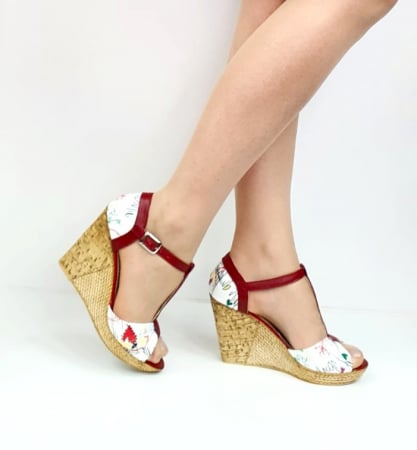 Sandale dama piele - Sandale Dama Piele Naturala Rosii Matheo Ami D02716