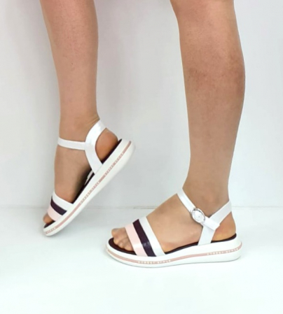 Sandale Dama Piele Naturala Alb Moda Prosper Benjamine D02748 [4]