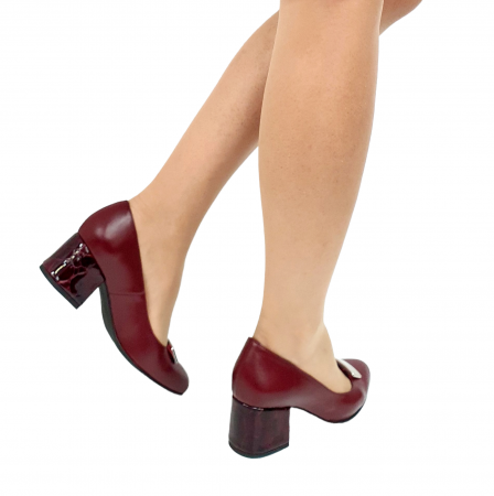 Pantofi cu toc Piele Naturala Grena Moda Prosper Agapia D02949 [4]
