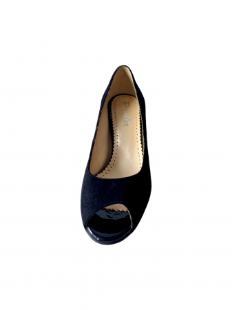 Pantofi cu toc Piele Naturala Perlla Negri Casandra D03096 [3]
