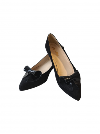 Oferte Incaltaminte - Pantofi cu toc Piele Naturala Perlla Negri Zerina D02990