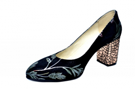 Pantofi cu toc Piele Naturala Negri Perlla Andressa D01818 [2]