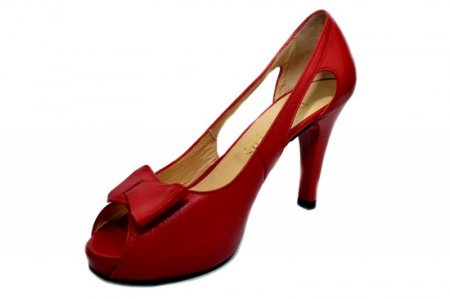 Pantofi Dama Piele Naturala Rosii Belle D01326 [2]