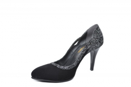 Pantofi cu toc Piele Naturala Negri Moda Prosper Gia D02022 [2]