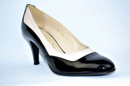 Pantofi cu toc Piele Naturala Guban Negri Veve D00914 [3]