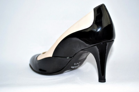 Pantofi cu toc Piele Naturala Guban Negri Veve D00914 [5]