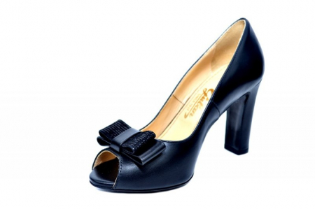 Pantofi cu toc Piele Naturala Negri Guban Bruna D01815 [2]