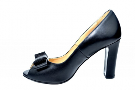 Pantofi cu toc Piele Naturala Negri Guban Bruna D01815 [1]