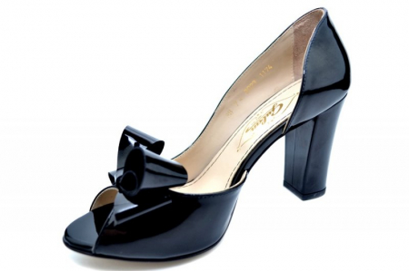 Pantofi cu toc Piele Naturala Negri Guban Cleopatra D01553 [2]