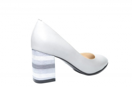 Pantofi cu toc Piele Naturala Gri Moda Prosper Hortensia D02026 [3]