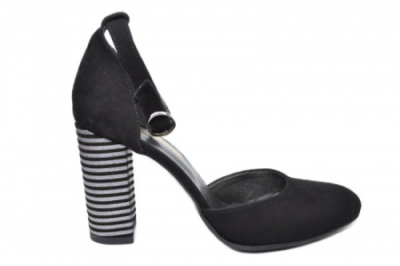 Pantofi cu toc din piele - Pantofi Dama Piele Naturala Negri Moda Prosper Iolanda D02027
