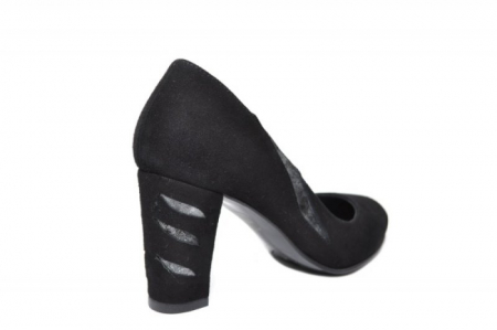 Pantofi cu toc Piele Naturala Negri Moda Prosper Isra D02029 [3]