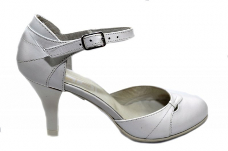 Oferte Incaltaminte - Pantofi Dama Piele Naturala Albi Marta D01341
