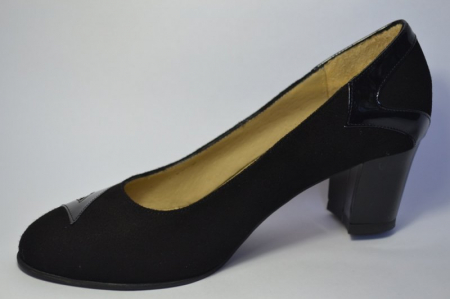 Pantofi cu toc Piele Naturala Negri Veli D00497 [3]