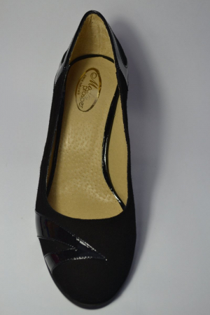 Pantofi cu toc Piele Naturala Negri Veli D00497 [2]