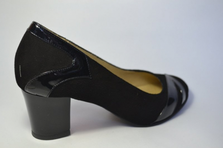 Pantofi cu toc Piele Naturala Negri Veli D00497 [5]