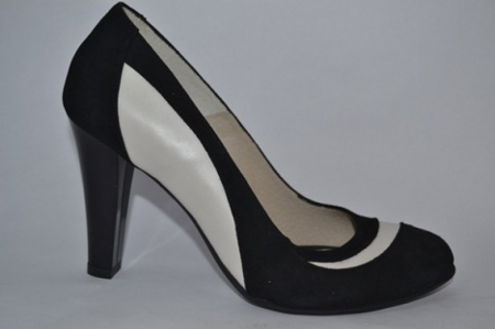 Oferte Incaltaminte - Pantofi cu toc Piele Naturala Negri Vela D00614