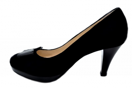 Pantofi cu toc Piele Naturala Negri Yolanda D01334 [1]