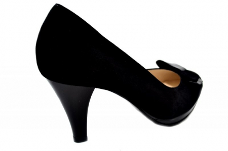 Pantofi cu toc Piele Naturala Negri Yolanda D01334 [3]