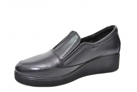 Pantofi Casual Piele Naturala Neagra Zina D02089 [2]