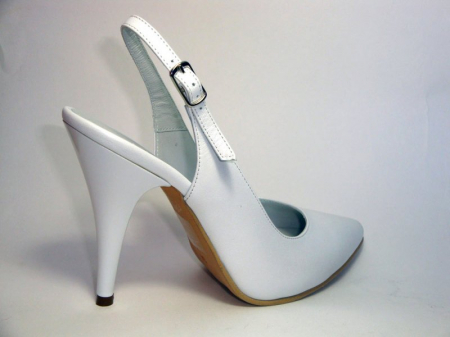 Pantofi Dama Piele Naturala Albi Reli D00340 [5]