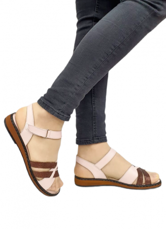 Sandale Dama Piele Naturala Nude Ielna D02713 [7]