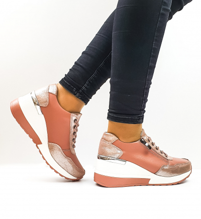 Pantofi Casual Dama Piele Naturala Roz Koorine D02638 [3]
