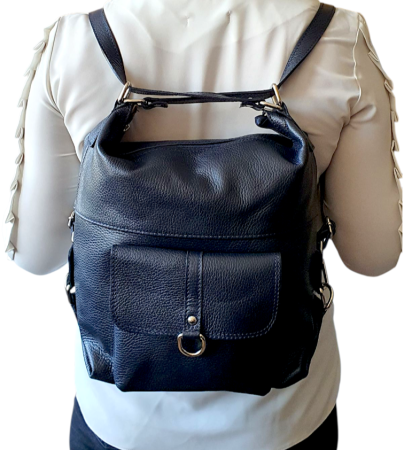 Rucsac Dama Piele Naturala Bleumarin Bernis G04445 [4]