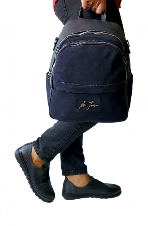 Rucsac Dama Piele Naturala Bleumarin Bianca V. Fabbiano G04414 [5]