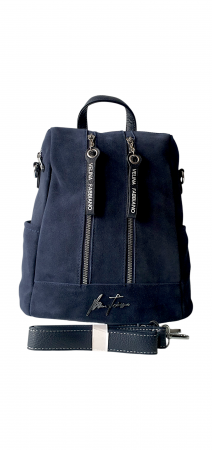 Rucsacuri Dama - Rucsac Dama Piele Naturala Bleumarin Cosmina G03984