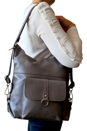 Rucsac Dama Piele Naturala Gri  Bernis G04446 [4]