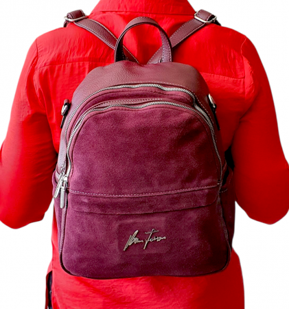 Rucsac Dama Piele Naturala Grena Bianca V. Fabbiano G04413 [7]