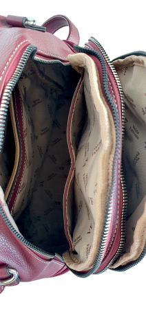 Rucsac Dama Piele Naturala Grena Bianca V. Fabbiano G04413 [4]