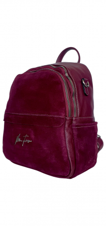 Rucsacuri Dama - Rucsac Dama Piele Naturala Grena Bianca V. Fabbiano G04413
