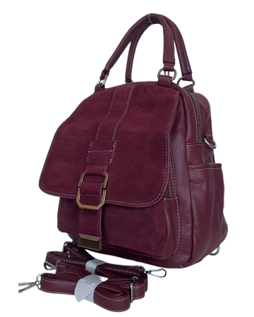 Rucsacuri Dama - Rucsac Dama Piele Naturala Grena Lia V. Fabbiano G04416