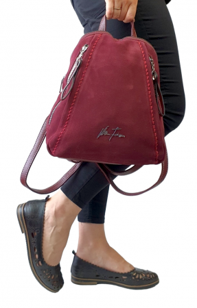 Rucsac Dama Piele Naturala Grena V.Fabbiano Smaranda G03090 [4]