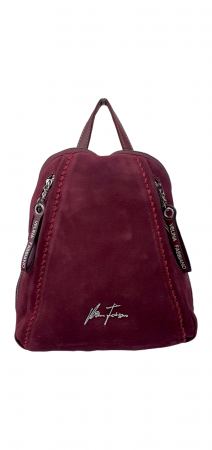 Rucsacuri Dama - Rucsac Dama Piele Naturala Grena V.Fabbiano Smaranda G03090