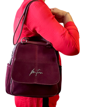 Rucsac Dama Piele Naturala Grena V.Fabbiano Carmen G04544 [7]
