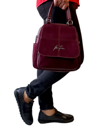 Rucsac Dama Piele Naturala Grena V.Fabbiano Carmen G04544 [6]