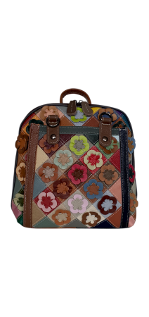 Rucsacuri Dama - Rucsac Dama Piele Naturala Multicolor Adena G04632