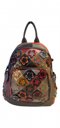 Rucsacuri Dama - Rucsac Dama Piele Naturala Multicolor Anglea G04105