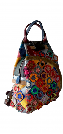 Rucsac Dama Piele Naturala Multicolor Esra G03186 [2]