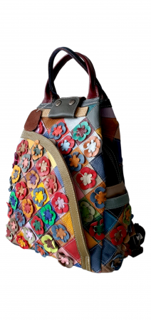 Rucsac Dama Piele Naturala Multicolor Esra G03186 [3]