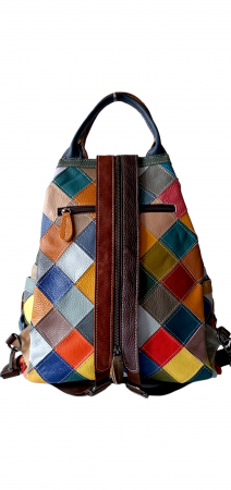 Rucsac Dama Piele Naturala Multicolor Esra G03186 [4]