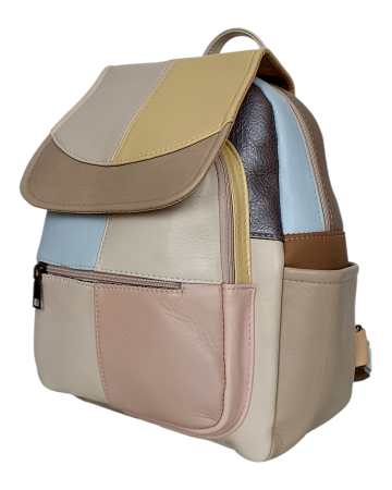 Rucsacuri Dama - Rucsac Dama Piele Naturala Multicolor Fiona G04707