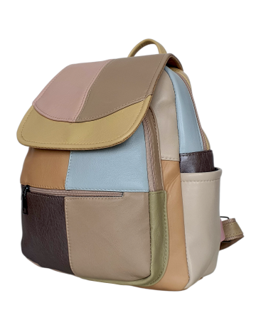 Rucsacuri Dama - Rucsac Dama Piele Naturala Multicolor Fiona G04710