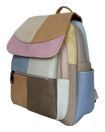 Rucsacuri Dama - Rucsac Dama Piele Naturala Multicolor Fiona G04794
