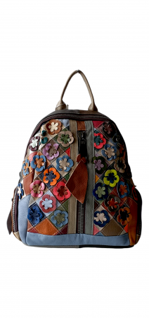 Rucsacuri Dama - Rucsac Dama Piele Naturala Multicolor Floris G03801