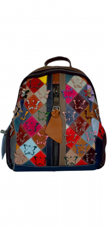 Rucsacuri Dama - Rucsac Dama Piele Naturala Multicolor Floris G04374