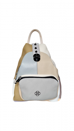 Rucsacuri Dama - Rucsac Dama Piele Naturala Multicolor Hema G03767